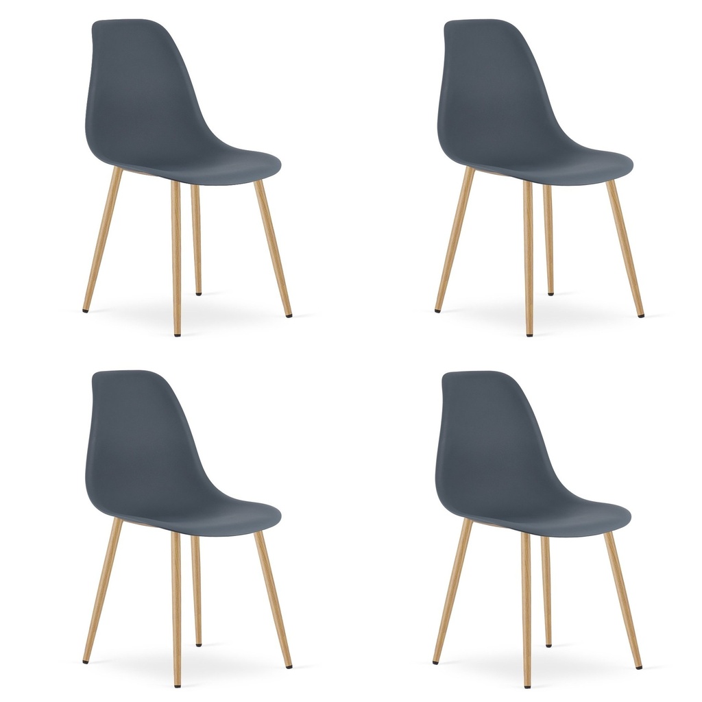 WAT Stuhl aus dunklem Schiefer / natürliche Beine x 4