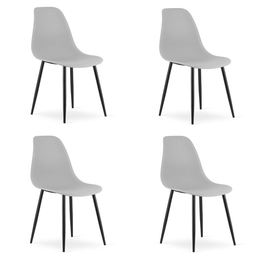 WAT Stuhl grau / schwarze Beine x 4