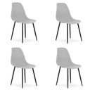 WAT Stuhl grau / schwarze Beine x 4