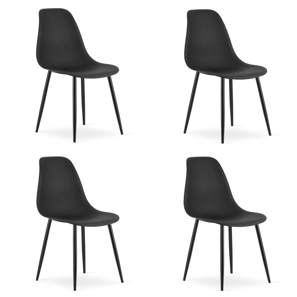 WAT Stuhl schwarz / schwarze Beine x 4