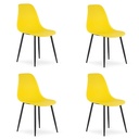 WAT Stuhl gelb / schwarze Beine x 4