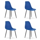 WAT Stuhl blau / schwarze Beine x 4