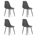 WAT Stuhl, dunkelgrau / schwarze Beine x 4
