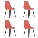 WAT Zinnoberstuhl / schwarze Beine x 4