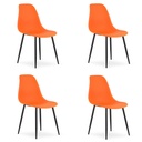 WAT Stuhl orange / schwarze Beine x 4