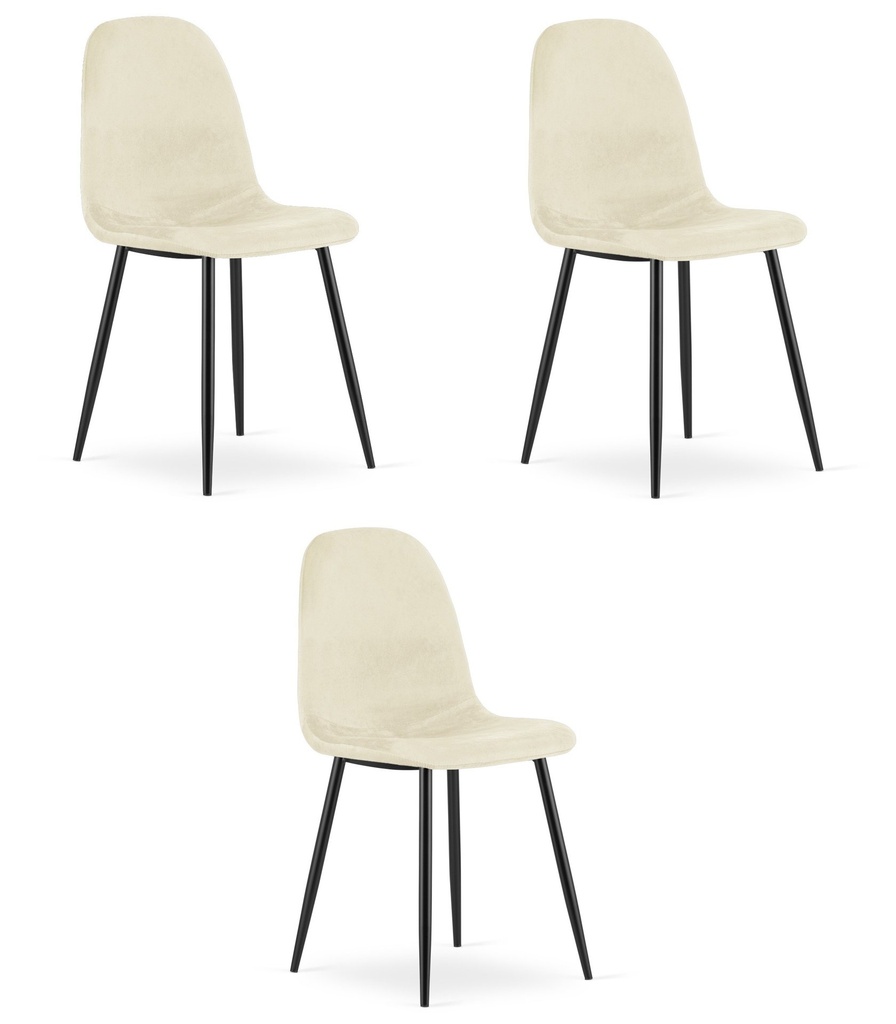 COMO Stuhl – beige Samt x 3