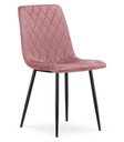 TURIN Stuhl – rosa Samt / schwarze Beine x 1