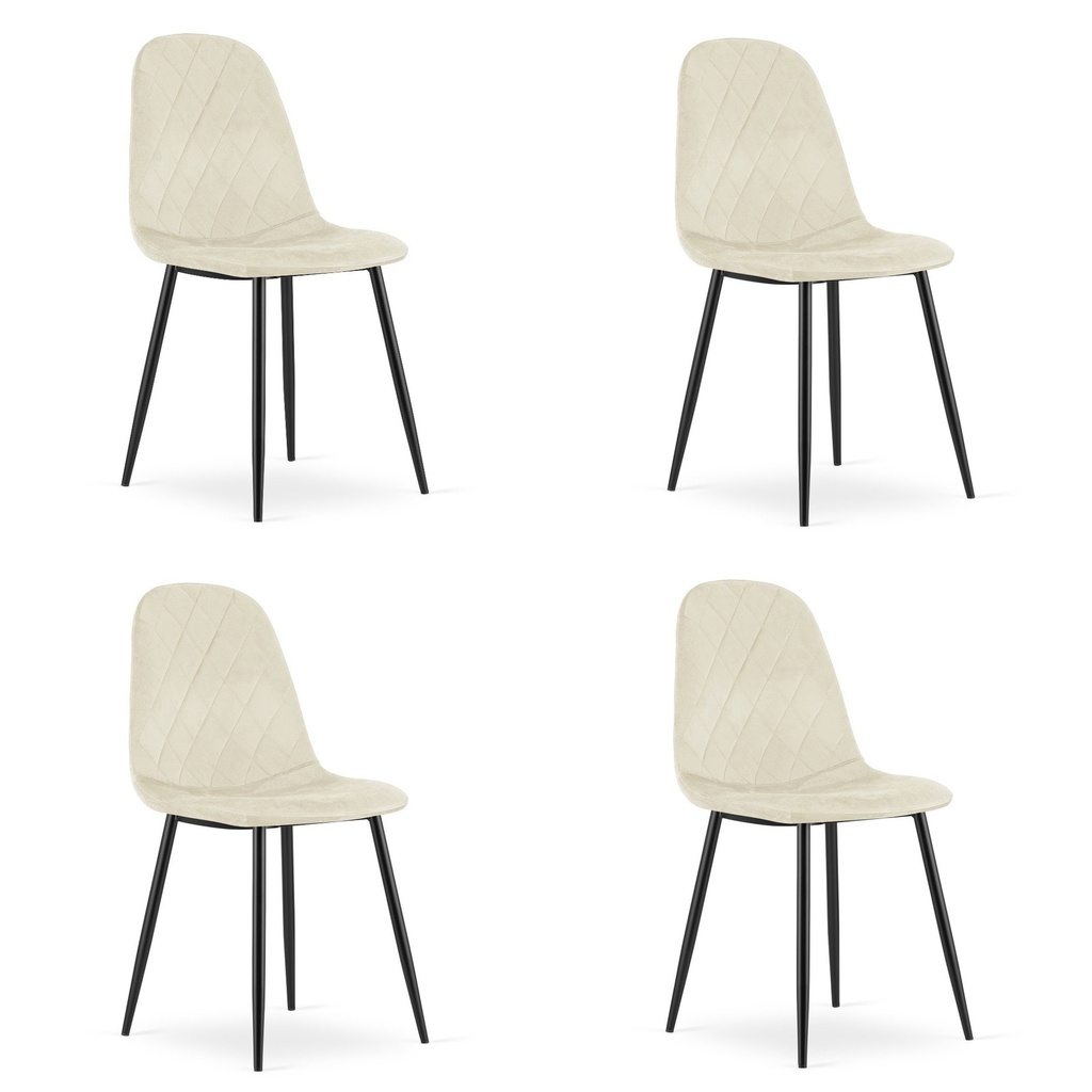 ASTI Stuhl – beige Samt x 4