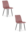 LAVA Stuhl – rosa Samt / schwarze Beine x 2