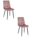 LIBRA Stuhl – rosa Samt / schwarze Beine x 2