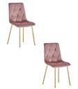 LIBRA Stuhl – rosa Samt / goldene Beine x 2