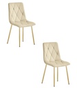 LIBRA Stuhl – hellbeiger Samt / goldene Beine x 2