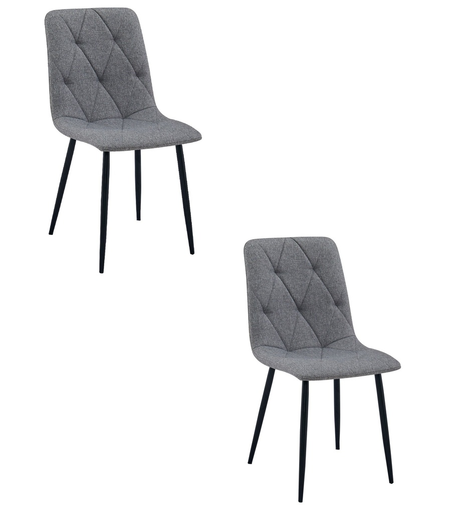 LIBRA Stuhl – dunkelgraues Material / schwarze Beine x 2