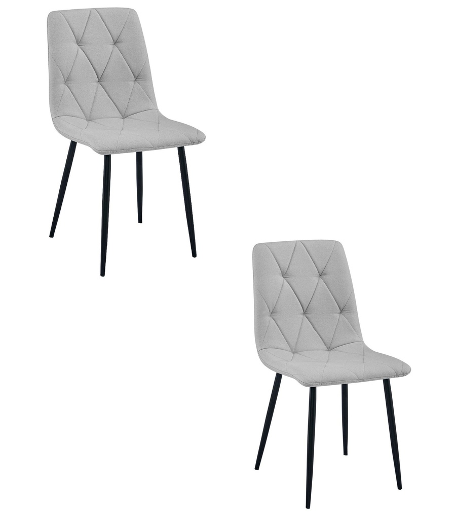 LIBRA Stuhl – hellgraues Material / schwarze Beine x 2