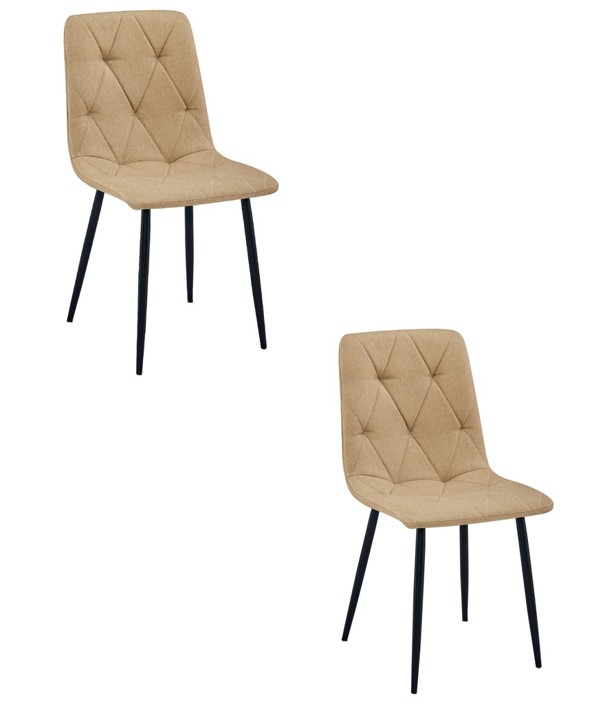 LIBRA Stuhl – braunes Material / schwarze Beine x 2