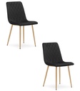 TURIN Stuhl – schwarzer Samt / holzfarbene Beine x 2