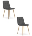 KARA-Stuhl – dunkelgrauer Samt / holzfarbene Beine x 2