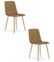 KARA-Stuhl – brauner Samt / holzfarbene Beine x 2