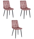 LIBRA Stuhl – rosa Samt / schwarze Beine x 3