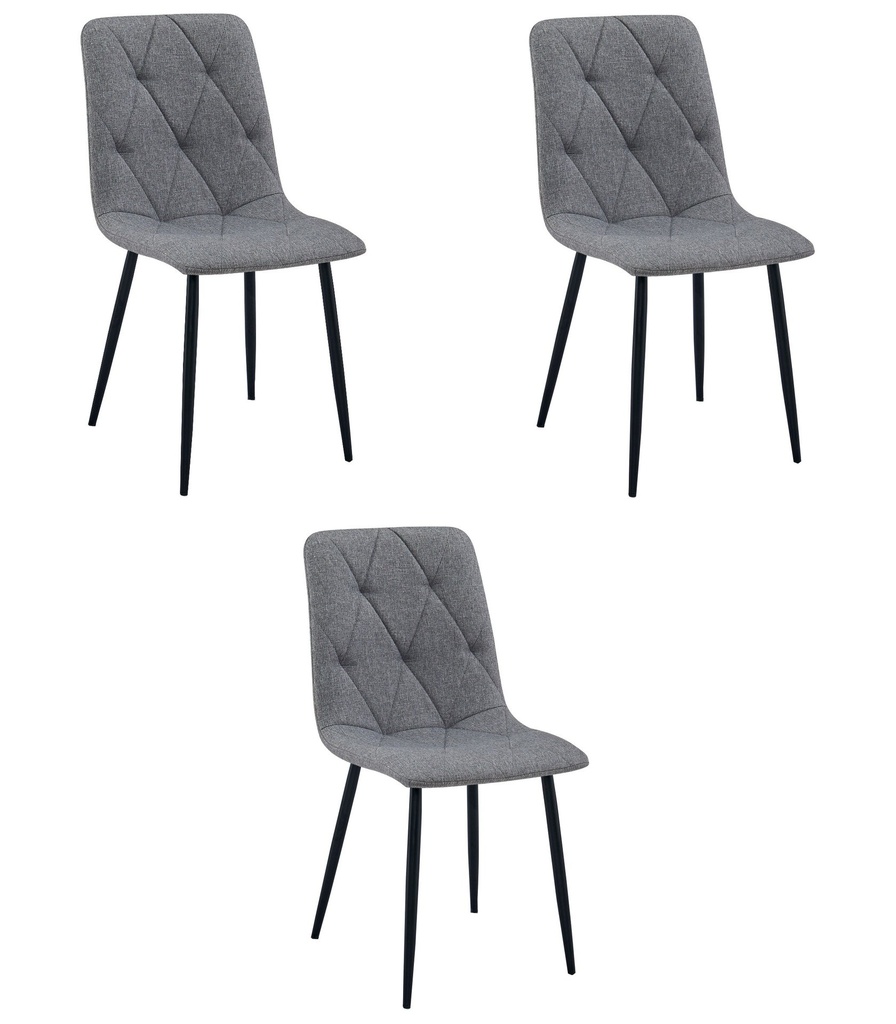 LIBRA Stuhl – dunkelgraues Material / schwarze Beine x 3
