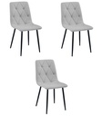 LIBRA Stuhl – hellgraues Material / schwarze Beine x 3