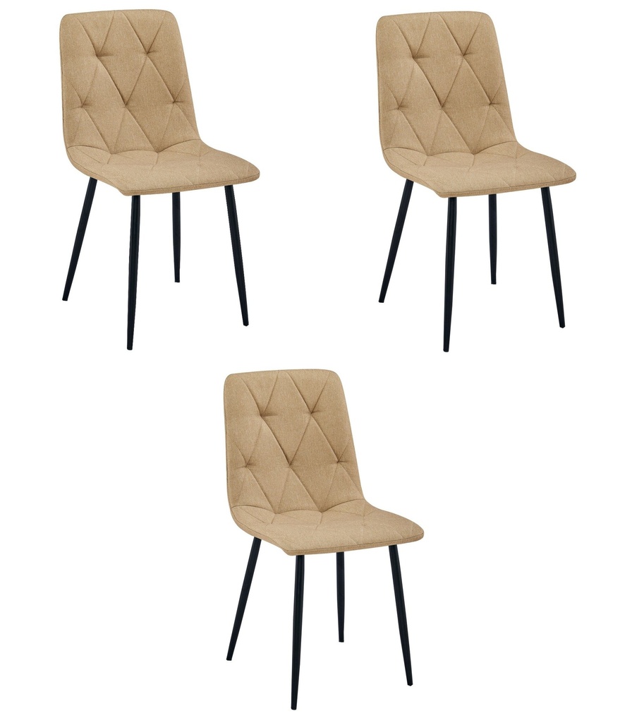 LIBRA Stuhl – braunes Material / schwarze Beine x 3