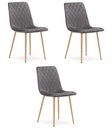 TURIN Stuhl – dunkelgrauer Samt / holzfarbene Beine x 3