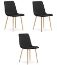 TURIN Stuhl – schwarzer Samt / holzfarbene Beine x 3