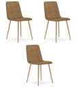 KARA-Stuhl – brauner Samt / holzfarbene Beine x 3