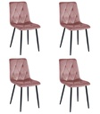 LIBRA Stuhl – rosa Samt / schwarze Beine x 4