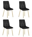 LIBRA Stuhl – schwarzer Samt / goldene Beine x 4