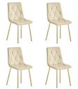 LIBRA Stuhl – hellbeiger Samt / goldene Beine x 4