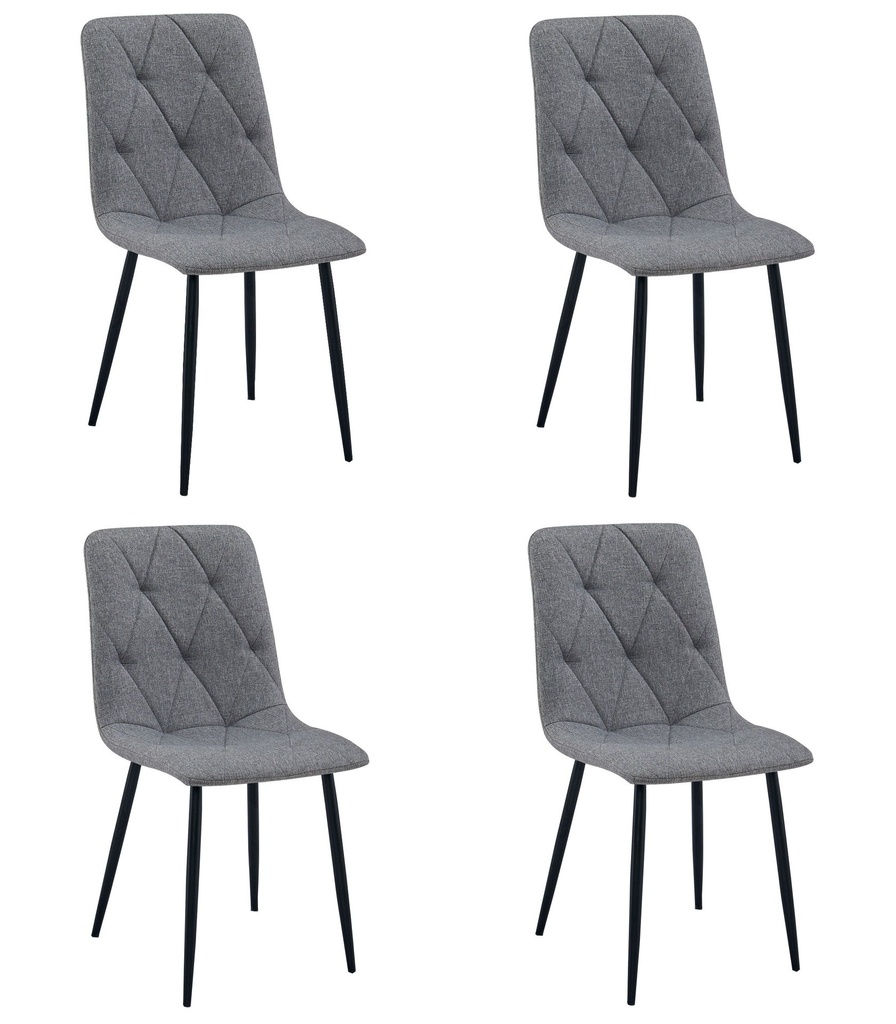 LIBRA Stuhl – dunkelgraues Material / schwarze Beine x 4