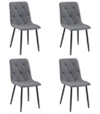 LIBRA Stuhl – dunkelgraues Material / schwarze Beine x 4