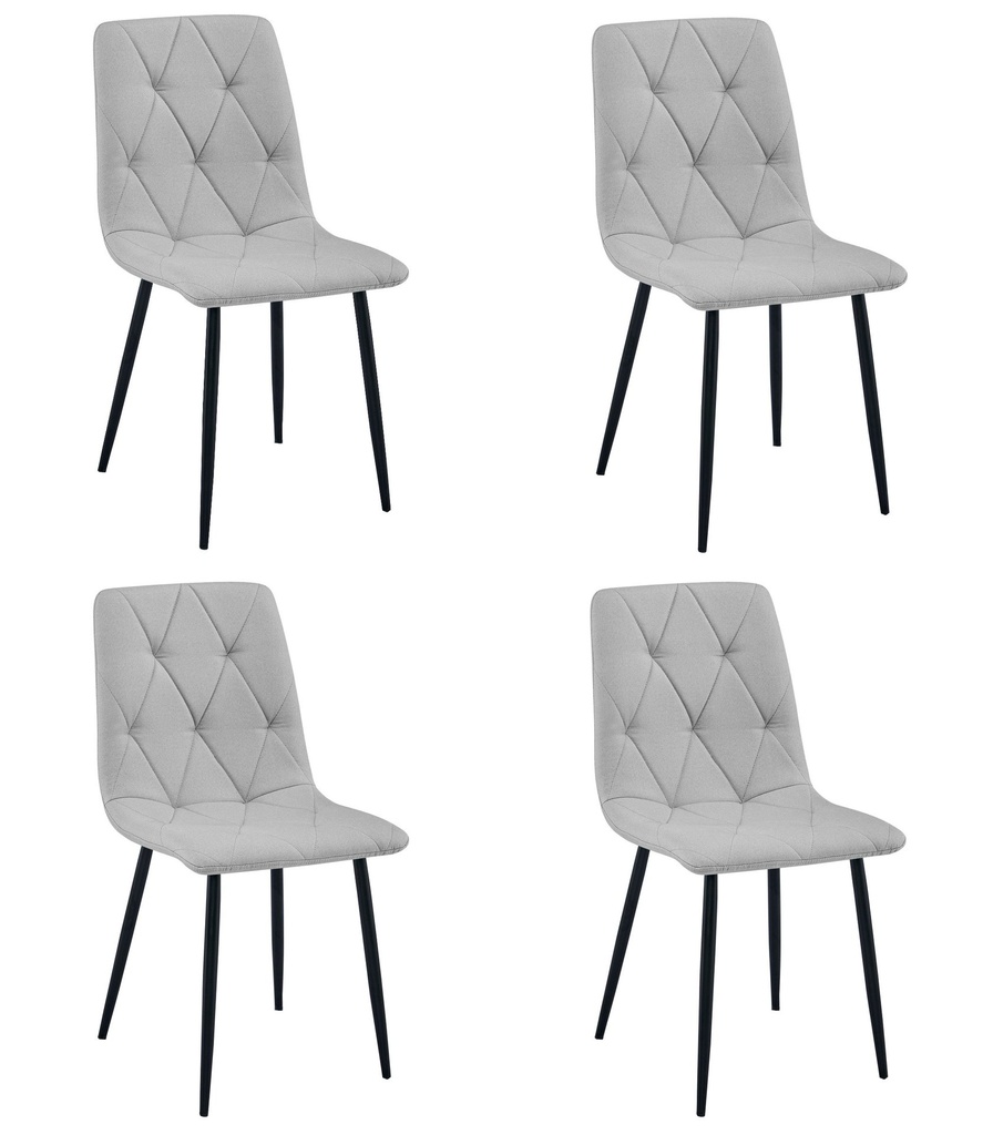 LIBRA Stuhl – hellgraues Material / schwarze Beine x 4