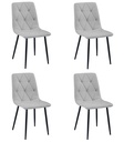 LIBRA Stuhl – hellgraues Material / schwarze Beine x 4