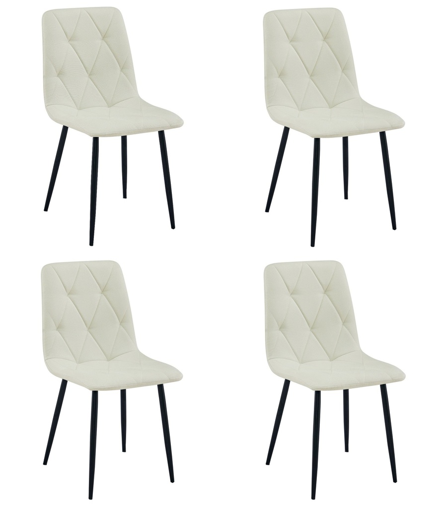 LIBRA Stuhl – beiges Material / schwarze Beine x 4