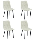LIBRA Stuhl – beiges Material / schwarze Beine x 4