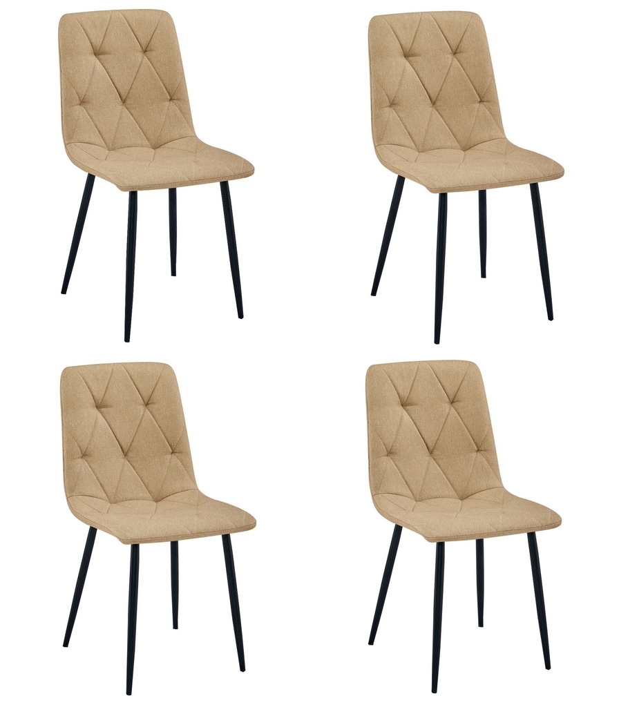 LIBRA Stuhl – braunes Material / schwarze Beine x 4