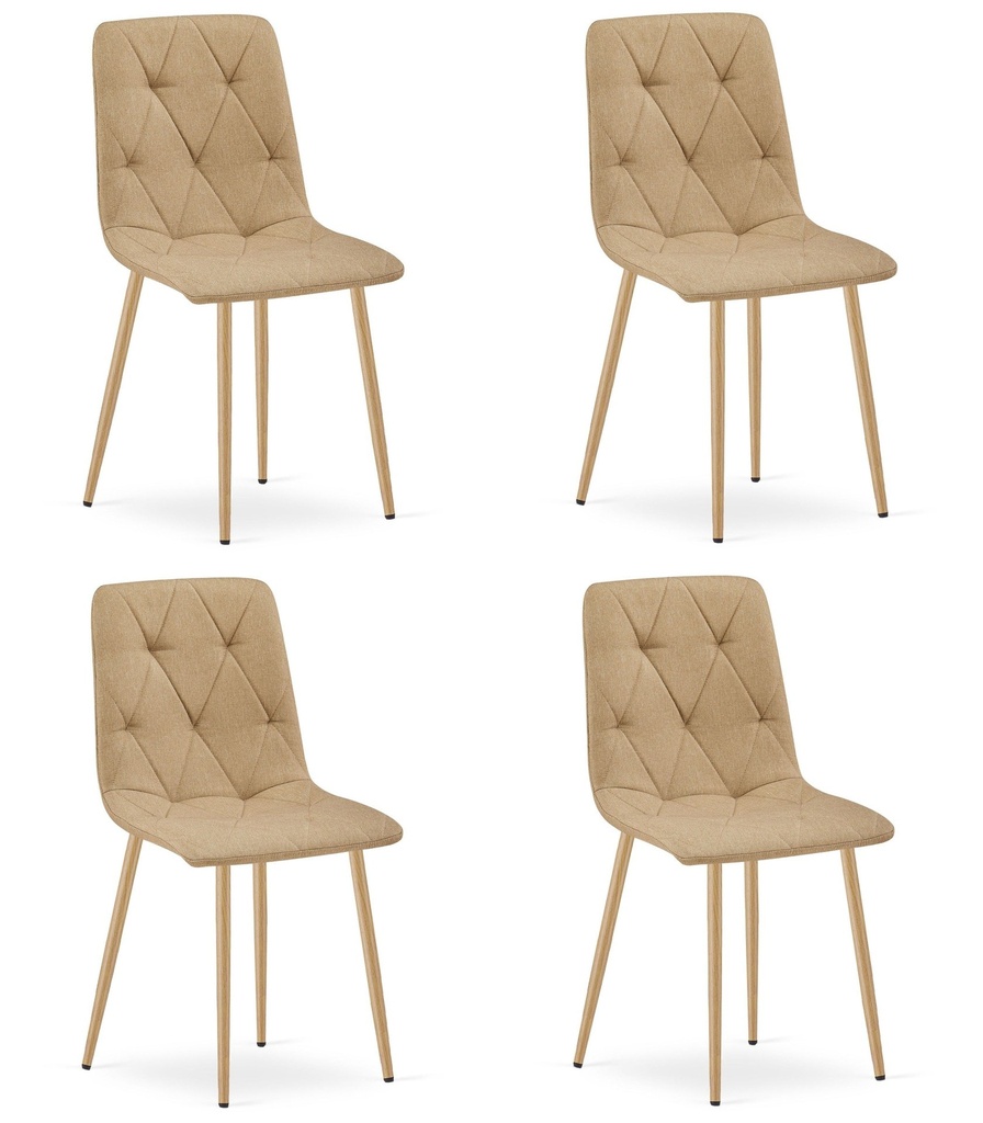 LIBRA Stuhl – braunes Material / holzfarbene Beine x 4