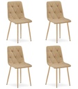 LIBRA Stuhl – braunes Material / holzfarbene Beine x 4