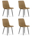 TURIN Stuhl – brauner Samt / schwarze Beine x 4