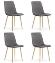 TURIN Stuhl – dunkelgrauer Samt / holzfarbene Beine x 4