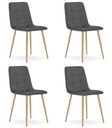 KARA-Stuhl – dunkelgrauer Samt / holzfarbene Beine x 4