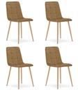 KARA-Stuhl – brauner Samt / holzfarbene Beine x 4