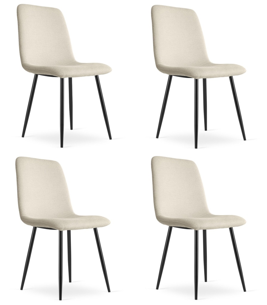 RIFT Stuhl – beige / schwarze Beine x 4