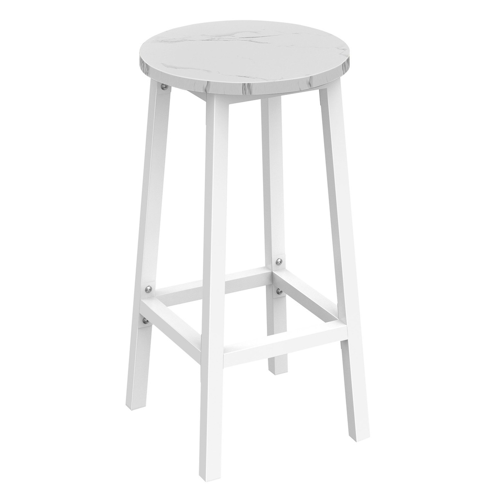 Barhocker – Marmor / weiße Beine