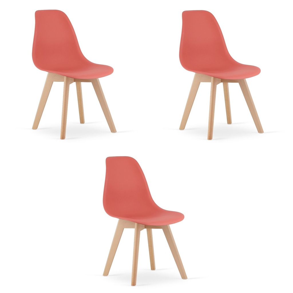 KITO Zinnoberstuhl / natürliche Beine x 3