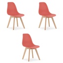 KITO Zinnoberstuhl / natürliche Beine x 3