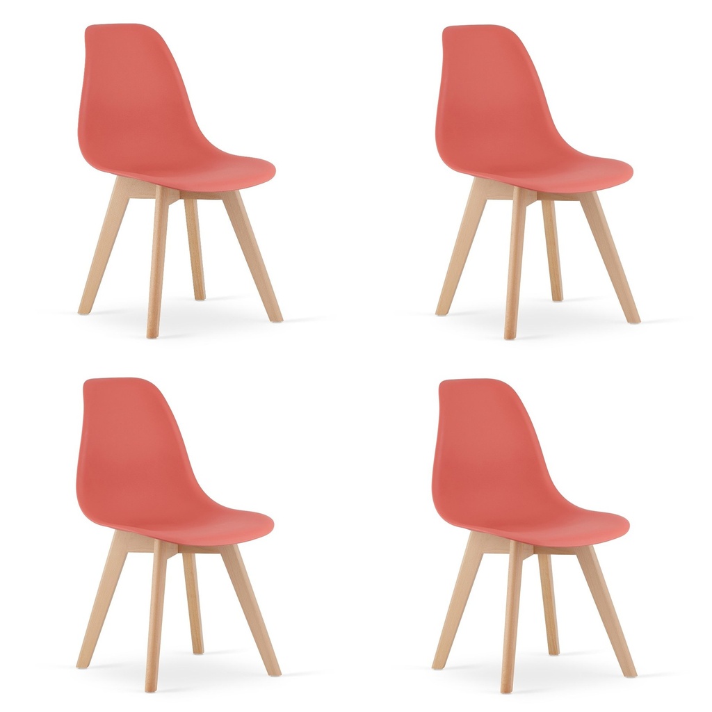 KITO Zinnoberstuhl / natürliche Beine x 4